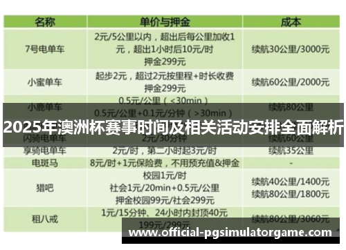 2025年澳洲杯赛事时间及相关活动安排全面解析 2025年澳洲杯赛事时间及相关活动安排全面解析