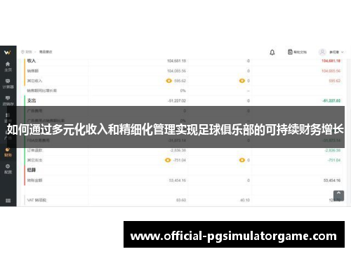 如何通过多元化收入和精细化管理实现足球俱乐部的可持续财务增长